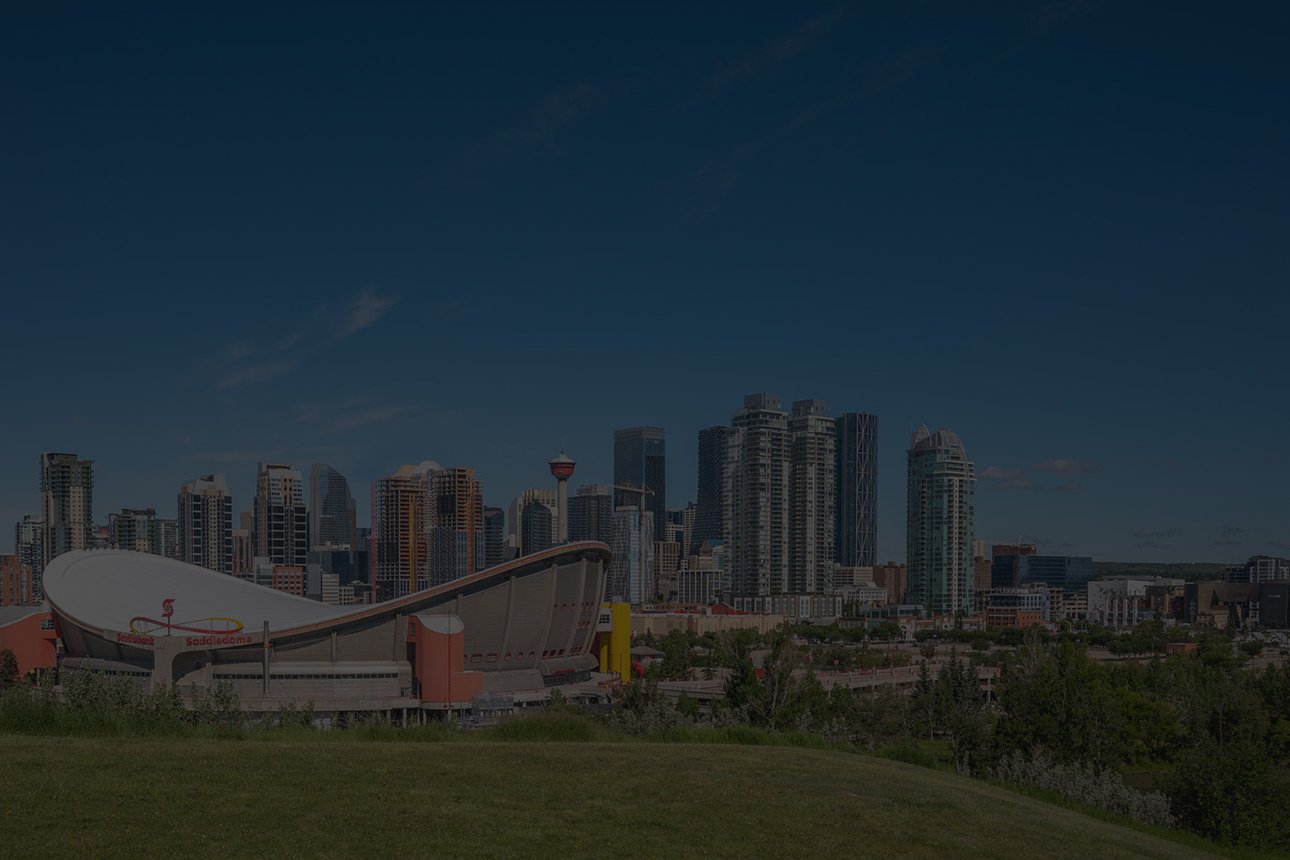 Calgary Alberta Skyline showing the Saddledome and CN Tower
